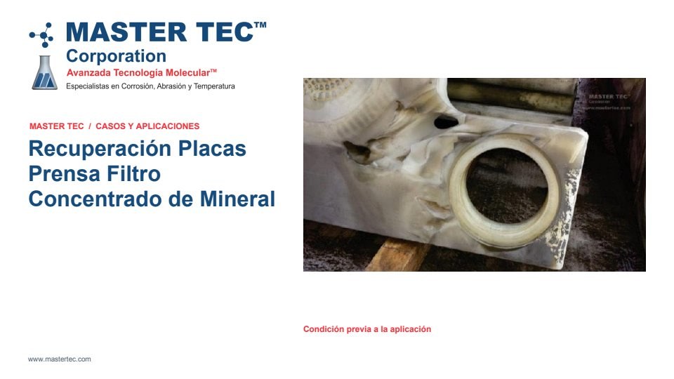 Portada - Recuperación Placas Prensa Filtro - Concentrado Mineral