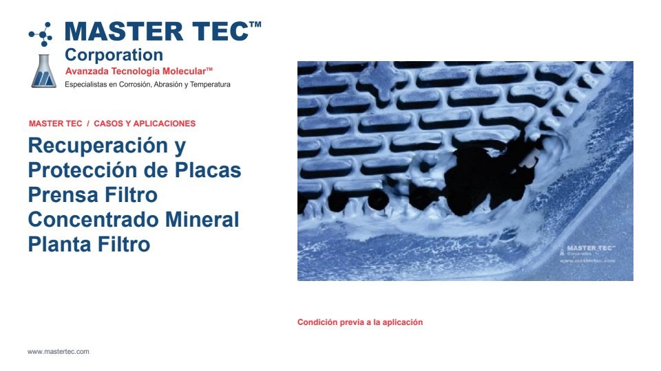 Portada - Placas Prensa Filtro Concentrado Mineral