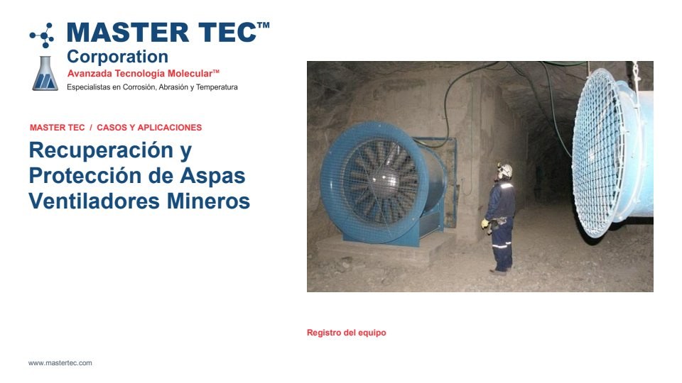 Portada - Recuperación y Protección de Aspas Ventiladores Mineros
