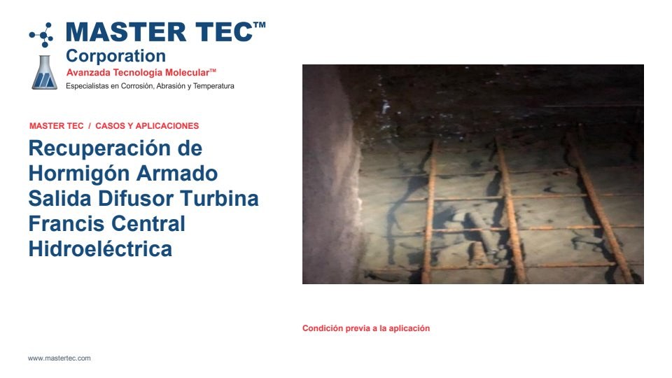 Portada - Recuperación Hormigon Armado Salida Difusor Central Hidroeléctrica
